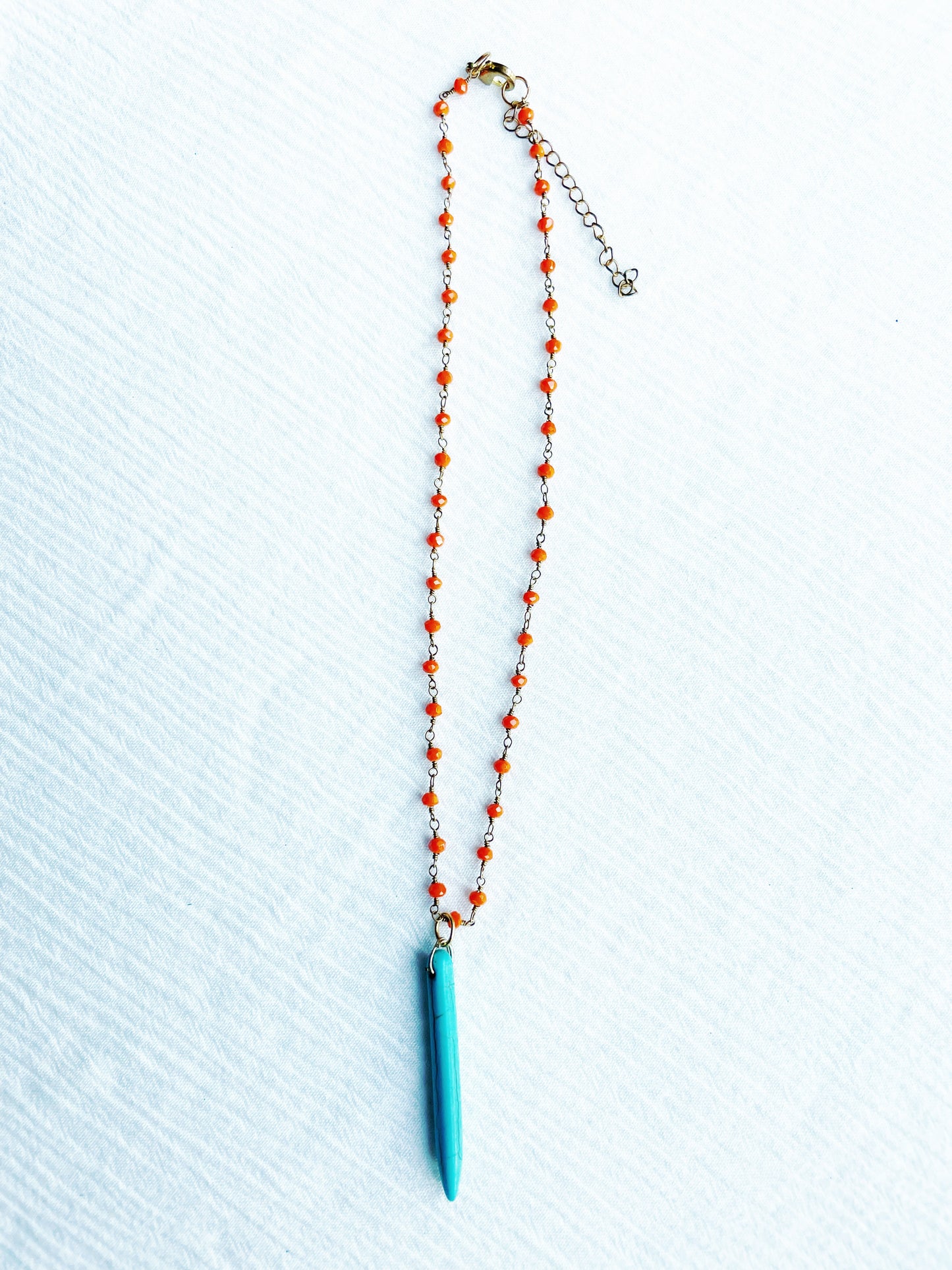 Orange Beaded Necklace - FINAL SALE