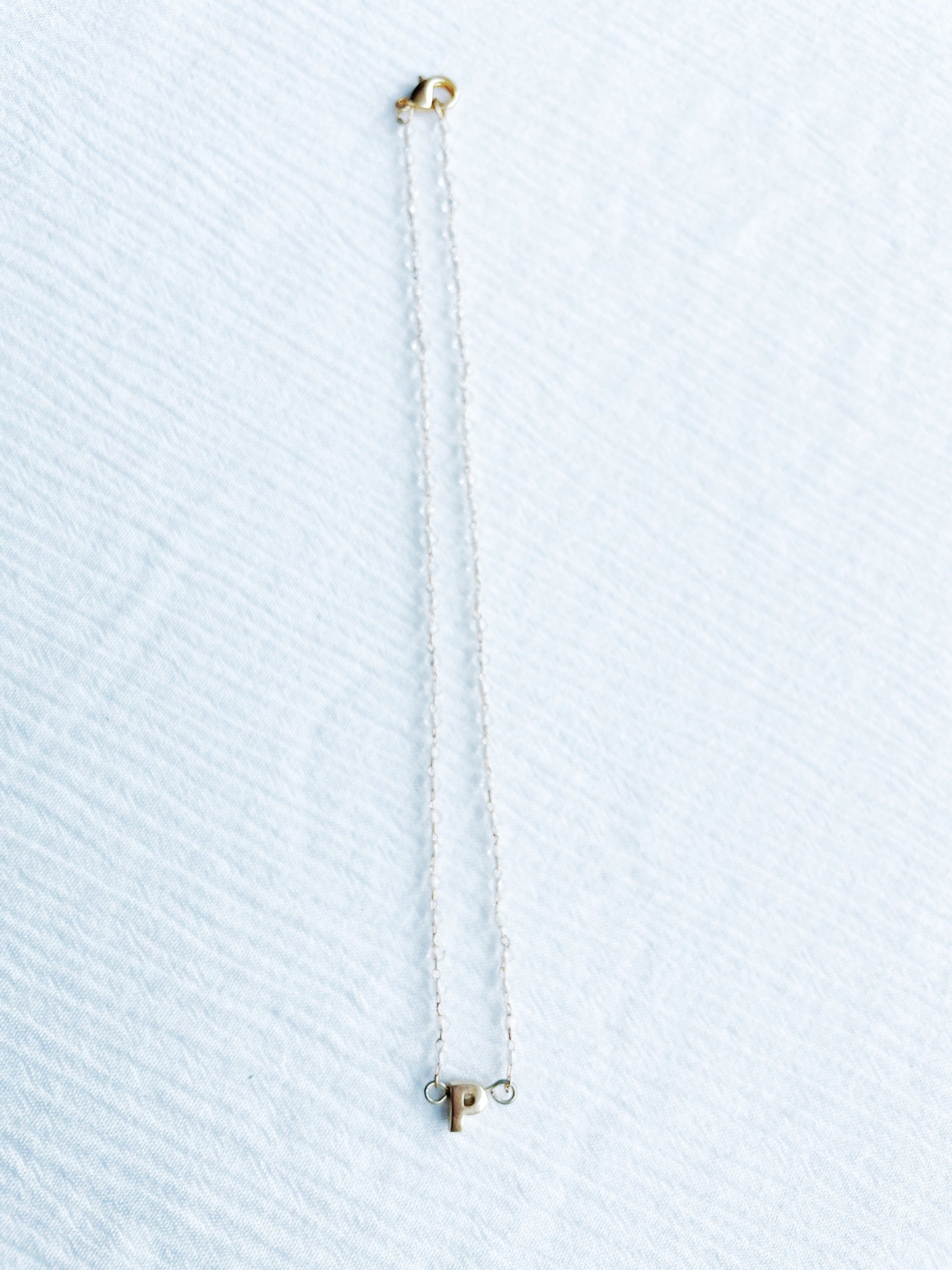 Beaded P Initial Necklace - FINAL SALE