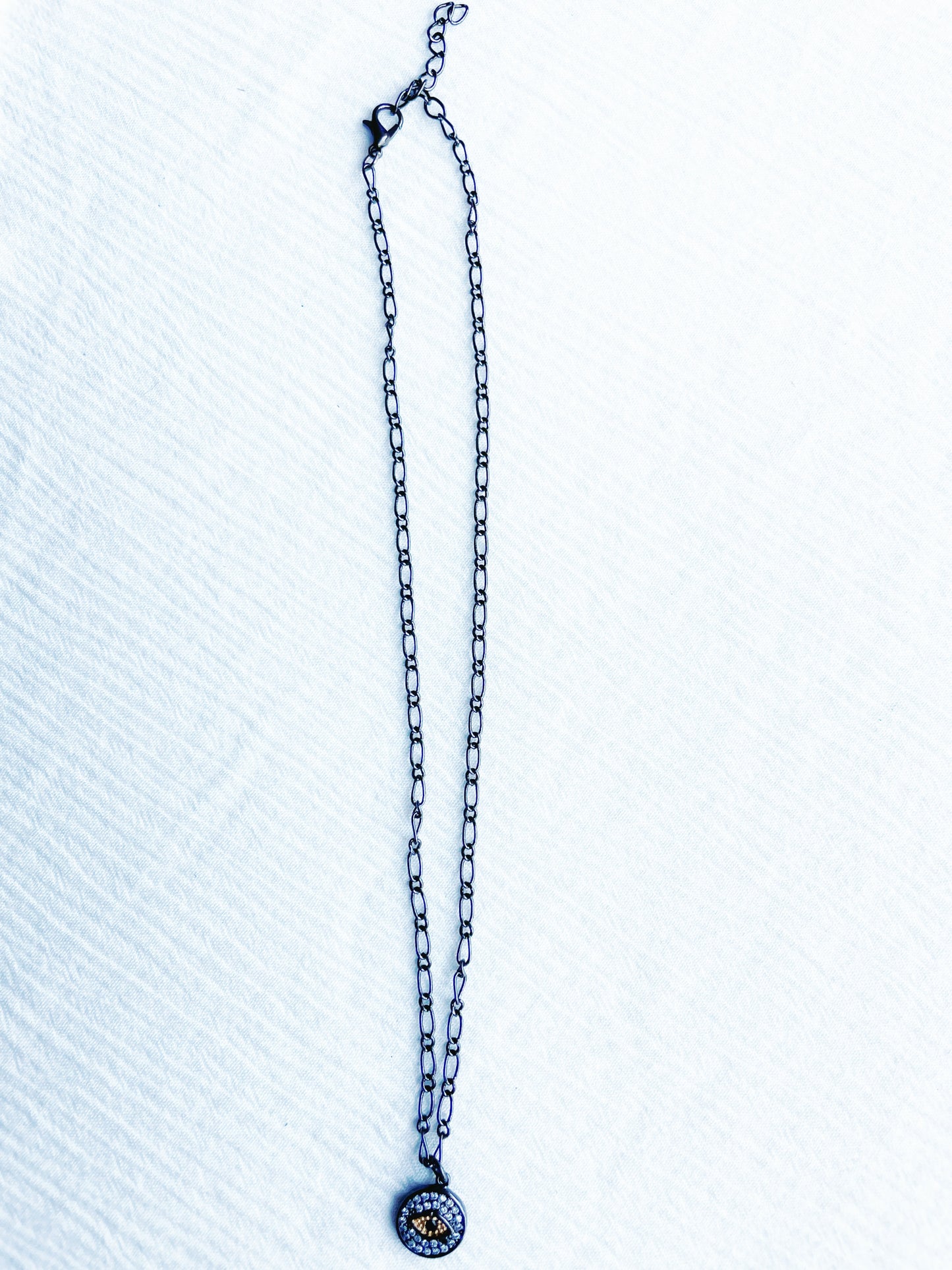 Gunmetal Eye Necklace - FINAL SALE