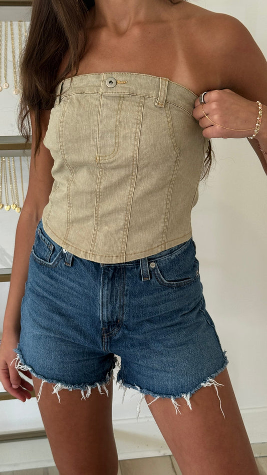 Green Denim Top