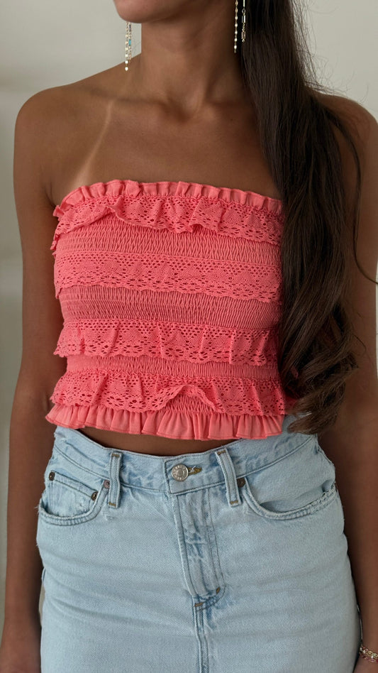 Coral Tube Top
