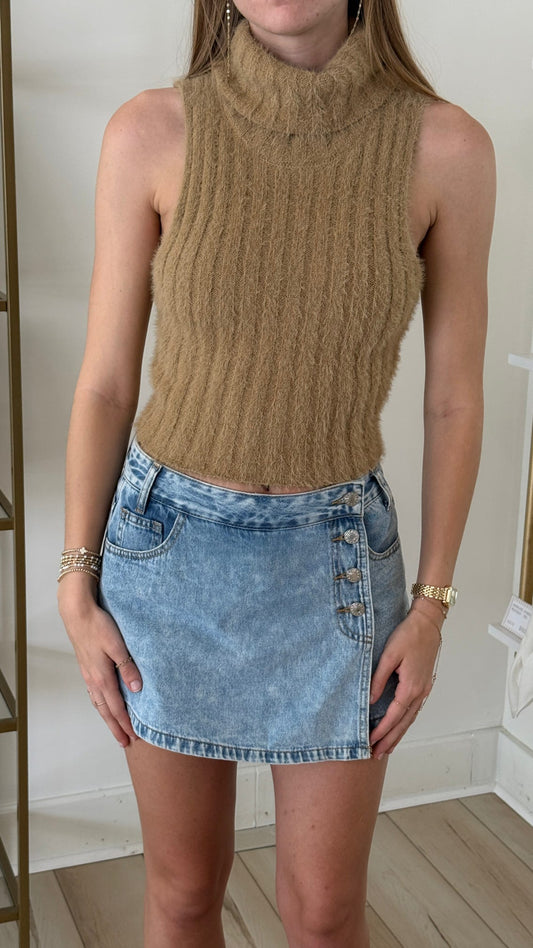 Brown Sleeveless Sweater