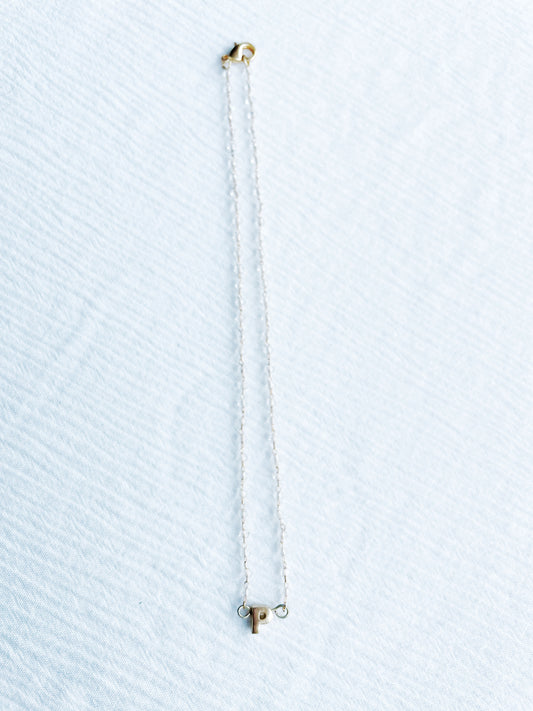 Beaded P Initial Necklace - FINAL SALE
