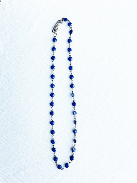 Navy Bead Necklace - FINAL SALE