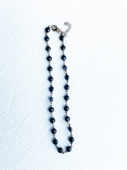Black Beaded Necklace - FINAL SALE