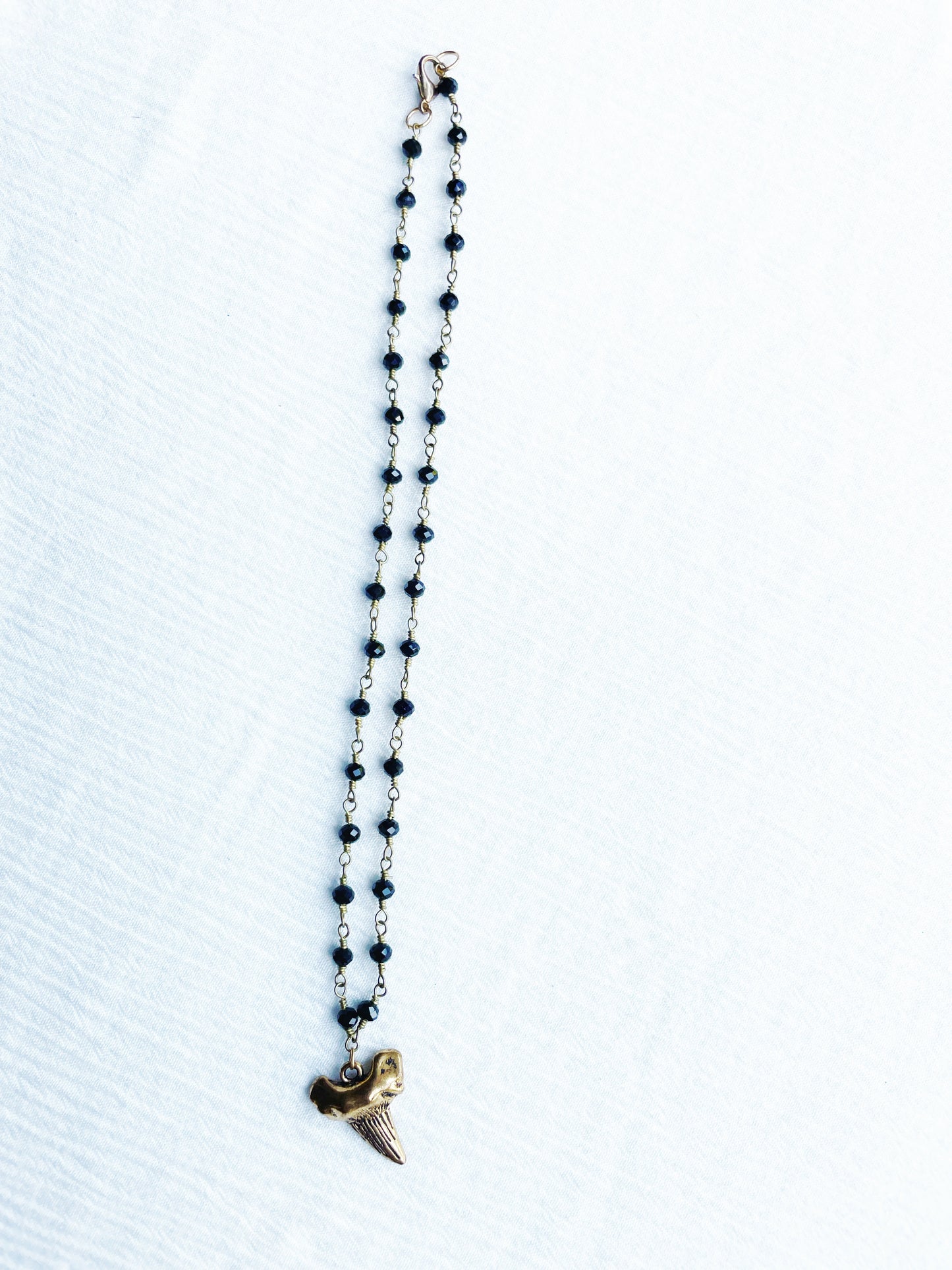 Shark Tooth Black Beaded Necklace - FINAL SALE
